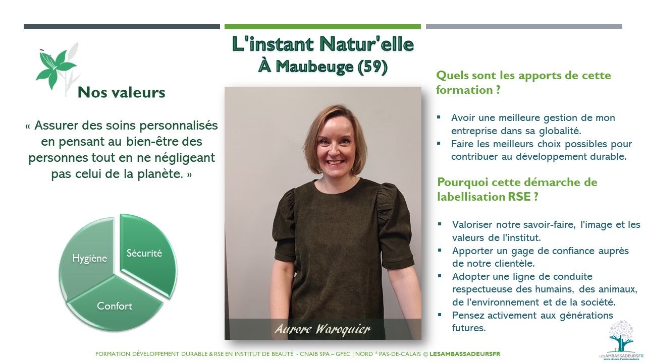 Formation développement durable - Lille - L'instant Natur'elle
À Maubeuge (59)
Aurore Waroquier
