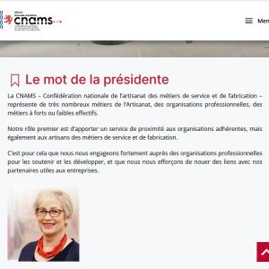 CNAMS Nouvelle Aquitaine - Création du site internet